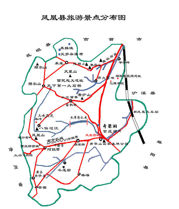 鳳凰古城景點分布圖